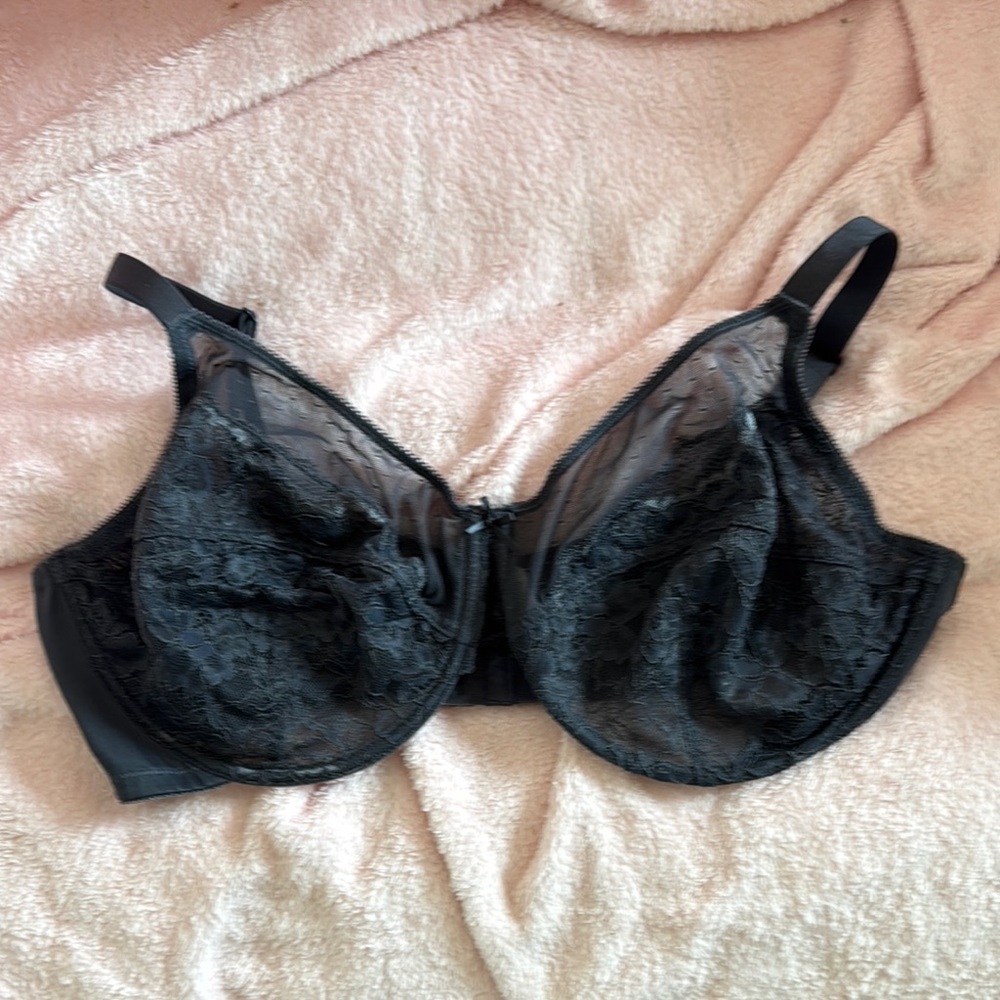 HSIA Dark Gray‎ Full-Coverage Size 40DDD Bra with Textured Elegance